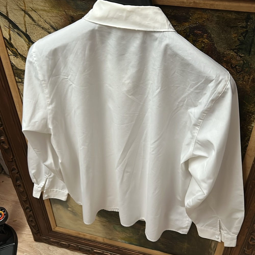Yves St. Clair White Dress Shirt with Embroidered Collar - Picture 6 of 6